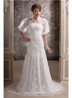 Fantastic Half Sleeve White Wedding Bolero Jacket