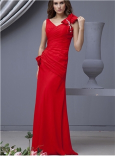 Boutique A Line Bowknot Beading Floor Length Evening Dress