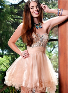 Luxurious Sweetheart Beading Lace Up Short Prom Homecoming Dress