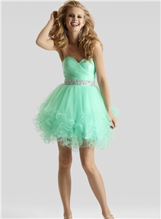 Adorable Sweetheart Beading Zipper Up Short Prom Homecomimng Dress