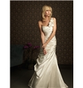 Mermaid One Shoulder Flower Formal Wedding Dress
