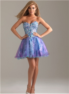 Boutique Sweetheart Beading Lace Up Short Prom Dress