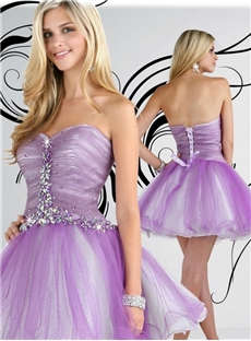 Luxurious Sweetheart Beading Lace Up Short Prom Dress
