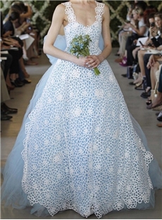 New Europe Type Sweet Princess Water Soluble Lace Bitter Fleabane Bitter Fleabane Gauze Wedding Dress