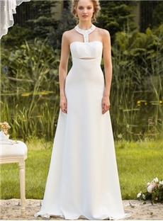 Ultra Stylish Empire Halter Neckline Embroidery Beading Wedding Dress
