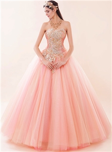 Luxurious Sweet Rhinestone Applique Strapless Lace Up Wedding Dress