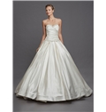 Ball Gown Sweetheart Neckline Dropped Waist Chapel Train Beaded Wedding Dress