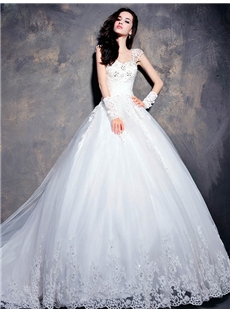 Gorgeous A Line Floor Length Off The Shoulder Lace Up Wedding Dress