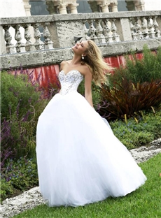 Boutique A Line Sweetheart Beading Floor Length Wedding Dress