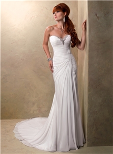 Sexy Sheath Column Strapless Sweetheart Wedding Dress