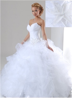Best Selling Ball Gown Sweetheart Neckline Appliques Layer Wedding Dress