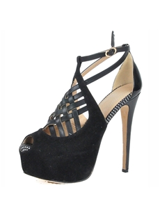 Special Black Peep Toe Hollow Sandals