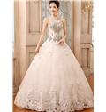 Gorgeous Halter Rhinestone Ball Gown Wedding Dress