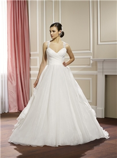 Elegant Ball Gown Straps Floor Length Wedding Dress