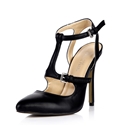 Modern Black Pointed Toe Belt Slingbacks Prom Shoes