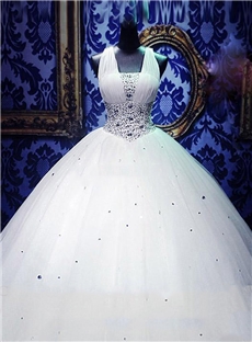 Luxurious Ball Gown Beading Floor Length Wedding Dress