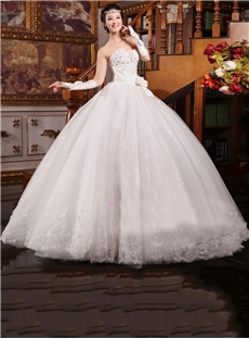 Luxurious Sweetheart Ball Gown Lace Up Floor Length Wedding Dress