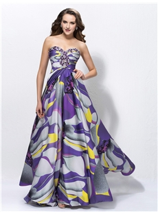 Graceful Printing Beading A Line Floor Length Summer Dress