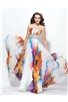 Graceful A Line Strapless Beading Floor Length Printing Summer Dress