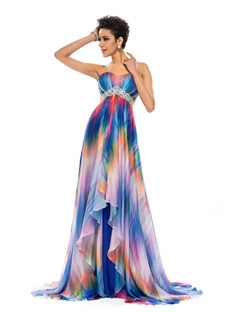 Glamour A Line Empire Sweetheart Beading Printing Summer Dress