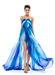Elegant A Line Asymmetry Printing Summer Dress