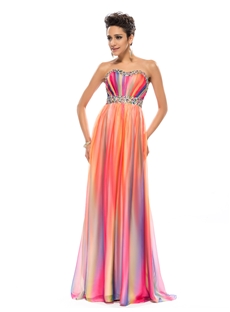 Shining A Line Empire Strapless Printing Summer Dress
