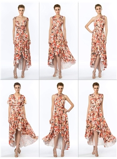 Graceful A Line V Neck Printing Summer Dress