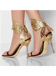 High Heel Butterfly Decorated Sandals Plus Size Available