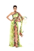 Elegant A Line One Shoulder Floor Length Printing Summer Dress
