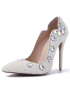 Luxurious Beading Pearl Wedding Shoes