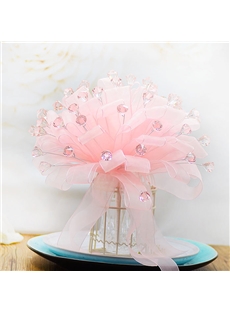 Delicate Pink Galloon Water Droplets Bridal Bouquet Wedding Bouquet