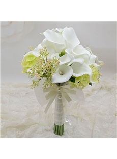 Delicate White Pu Feel Calla Lily Flower Wedding Bouquet