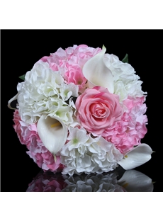 Pink Cloths Hydrangea Bouquet Manual Simulation Flower Wedding Bouquet