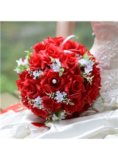 Red Cloths Flowers Wedding Bouquet