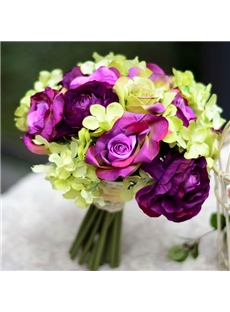 Stylish Purple Rose Wedding Bridal Bouquet