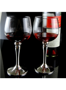 Silver Plated Crystal Glass Toasting Flutes Set Of 2