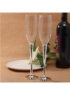 Top Level Creative Metal Toasting Flutes Set Of 2