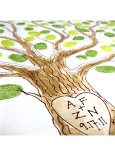 Personalized Wedding Love Tree Thumbprint Guest Signature Frame