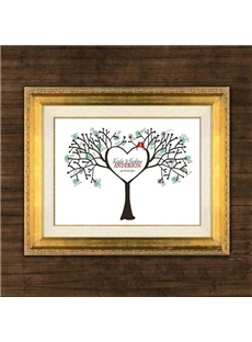 Personalized Heart Shaped Love Birds Thumbprint Tree Signature Frame