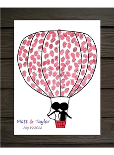 Personalized Hydrogen Balloon Wedding Thumbprint Guest Signature Frame