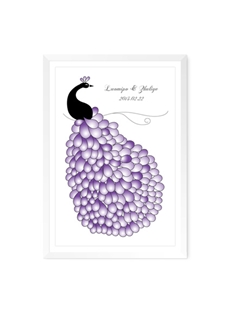 Personalized Wedding Peacock Thumbprint Guest Signature Frames