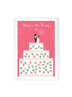 Personalized Wedding Cake Thumbprint Guest Signature Frames