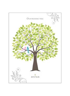 Wedding Tree With Love Birds Thumbprint Guest Signature Frames