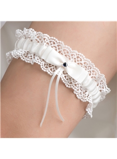 Ivory Bowknot Lace Wedding Garters