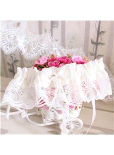 Free Size White Lace Bowknot Wedding Garter