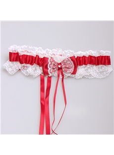 Free Size Bowknot Lace Color Wedding Garter