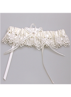 Free Size Ivory Ribbon Wedding Garter