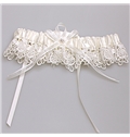 Free Size Ivory Ribbon Wedding Garter