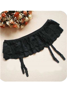 Loveable Nice Double Deck Transparent Lace Adjustable Wedding Garter