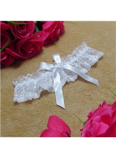 Lace With Bowknot White Wedding Garter